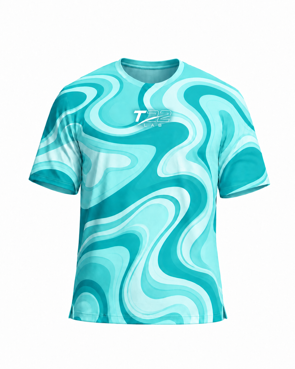 T22 LAB Teal Marble Activewear T-Shirt