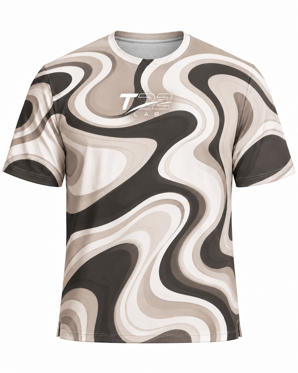 T22 LAB Gray Marble Activewear T-Shirt