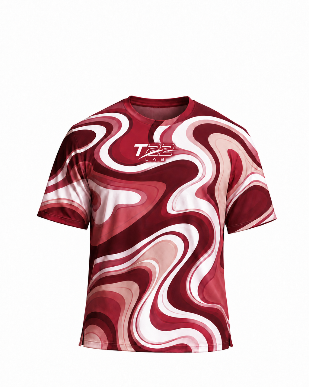 T22 LAB Maroon Marble Activewear T-Shirt